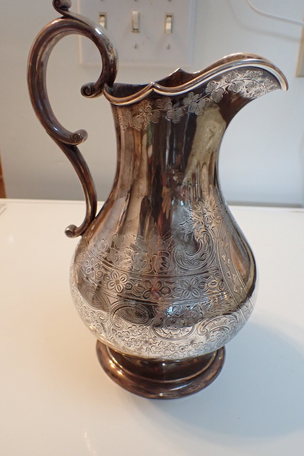 rare Haddock Lincoln & Foss COIN SILVER WATER PITCHER 1857-65