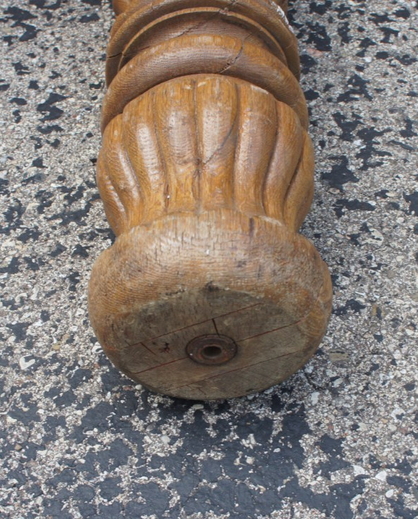 Antique Salvage Accented Oak Wood Post Column Table Leg 24″ x 5″ art crafts