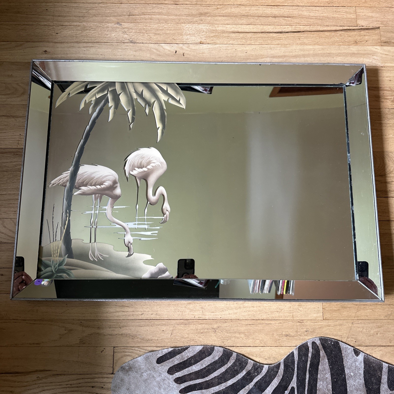Vintage Mid Century Turner Flamingos Mirrors With frame 33”x23”