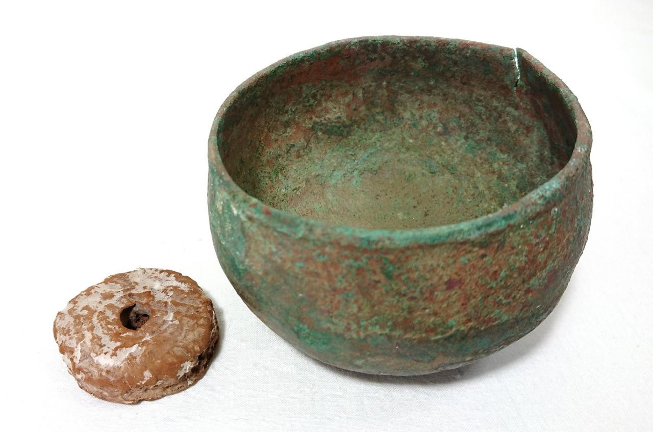 Ancient Etruscan Bronze Bowl 5th to 3rd Century BC in Conservators Box