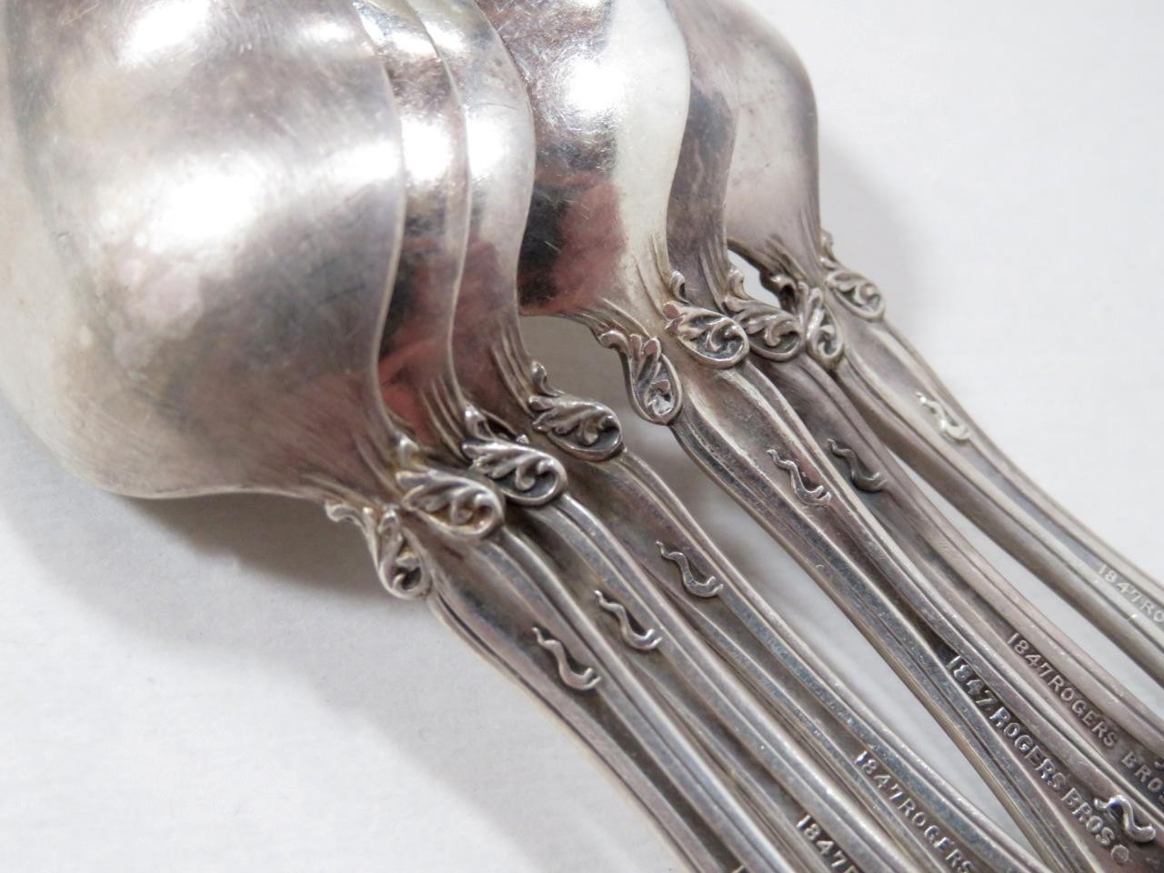 1904 Rogers Bros. Vintage Grape Pattern Flatware Set of 6 Teaspoons