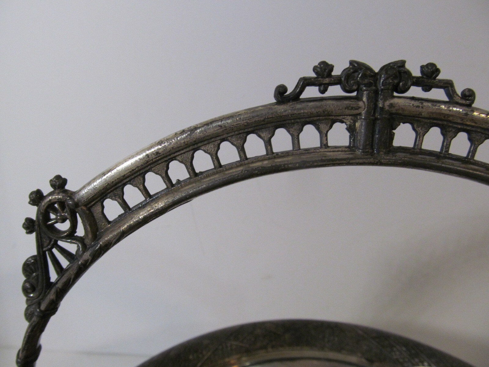 Victorian E.G. Webster Bro Quadruple Plate Etched Sheep & Flowers Bridal Basket