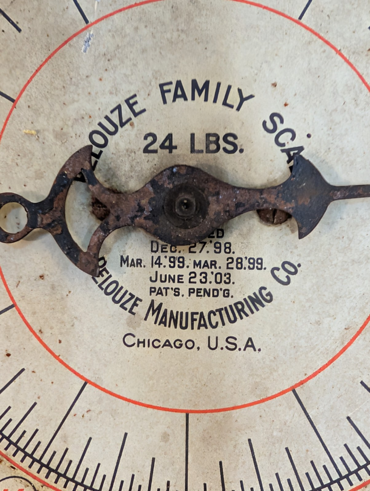 Antique 1903 Rustic Farmhouse Kitchen Scale Patriotic American Eagle Image WORKS