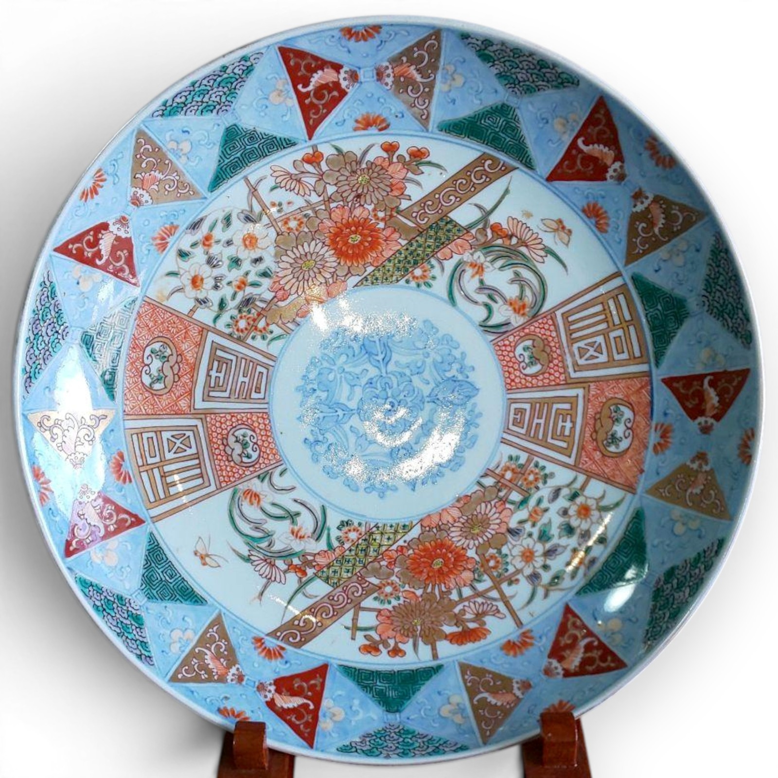 Antique Japanese Imari Porcelain Plate Ceramic Charger Dish Floral 12 inch