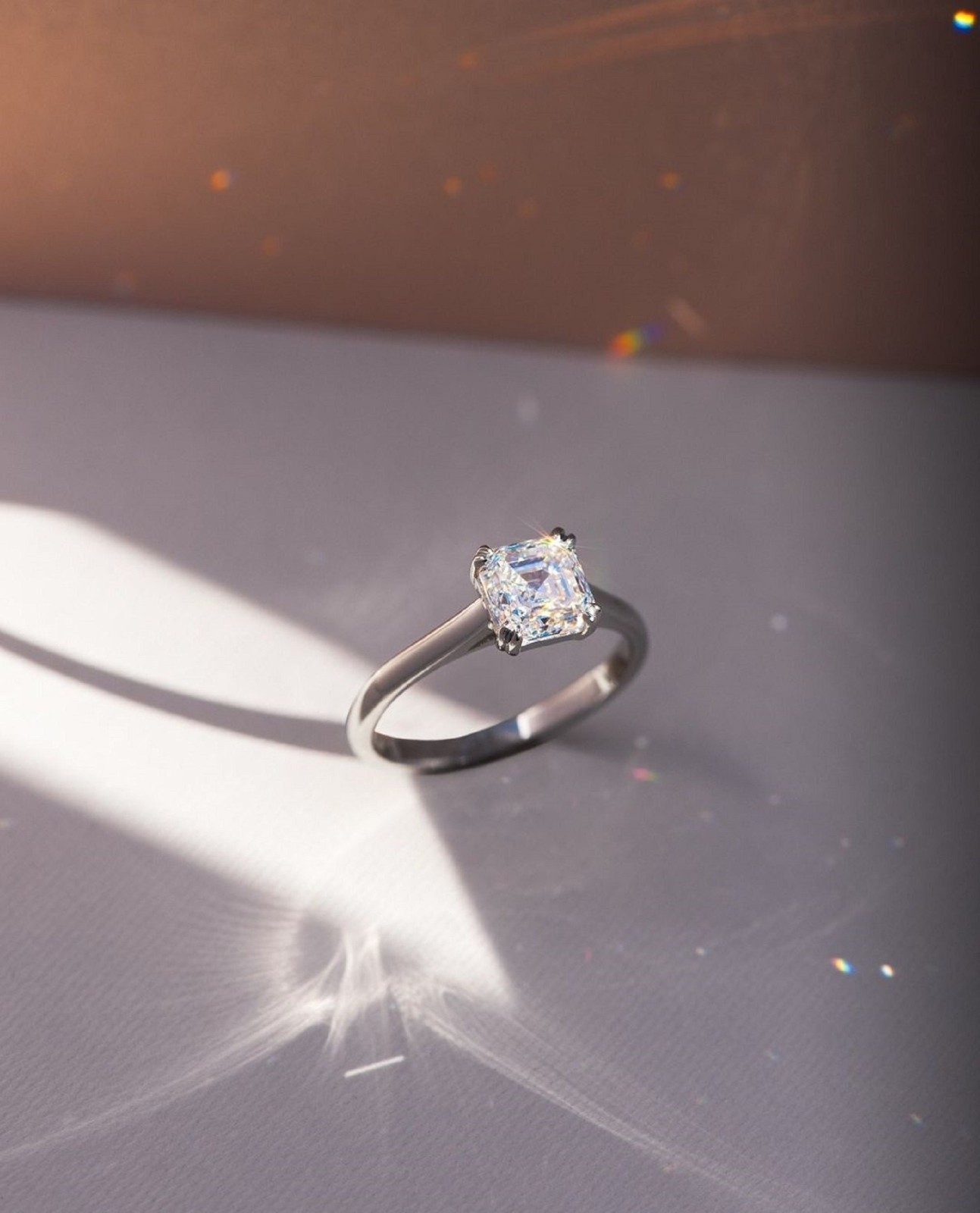1.80 Ct Asscher Cut Lab Created Solitaire Engagement Ring for Women