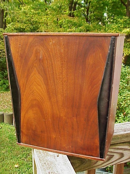 Mid Century Modern 1950s SCHEIBE Black Leather & Walnut Wood WASTE PAPER BASKET