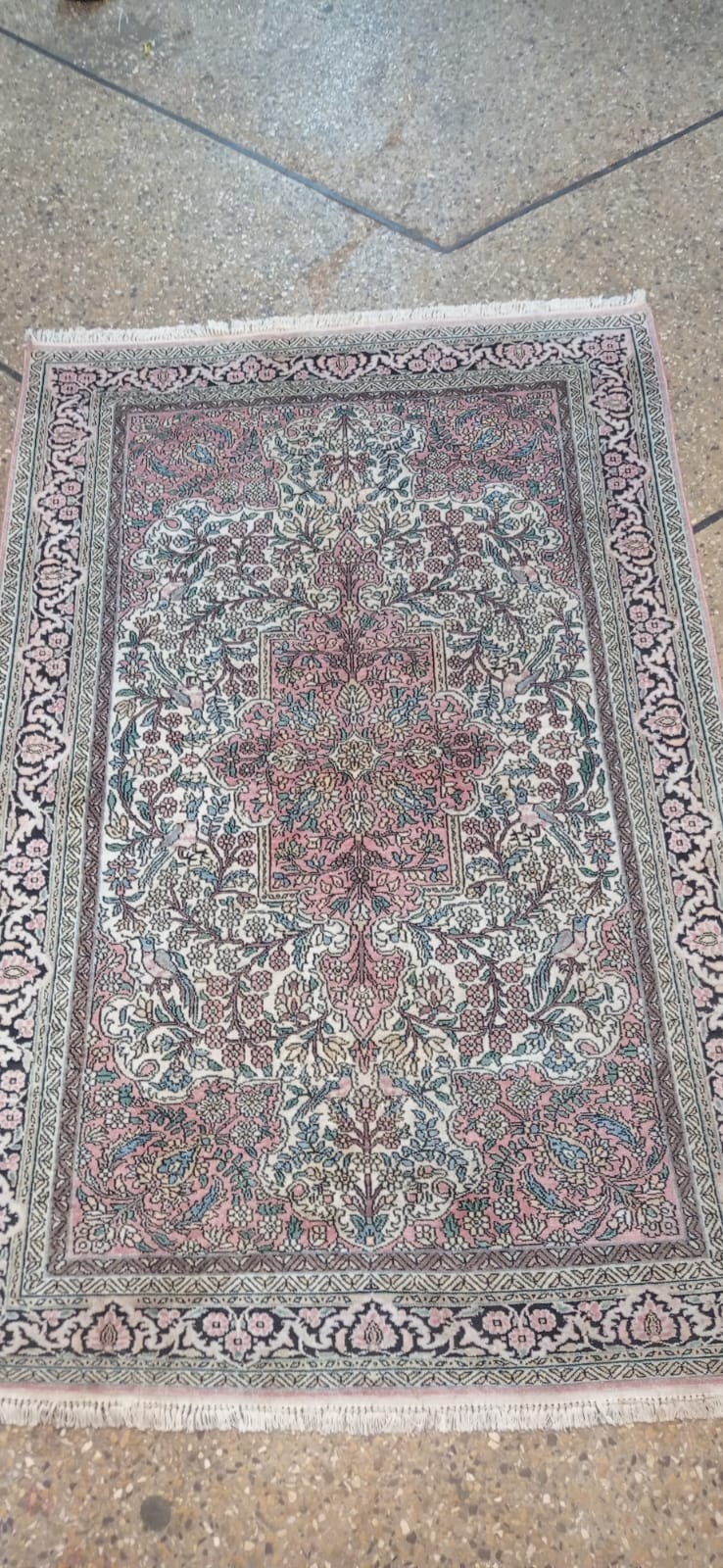 COLLECTORS PIECE Vintage Pure Natural Silk Super Fine QualityTurkish Hereke Rug