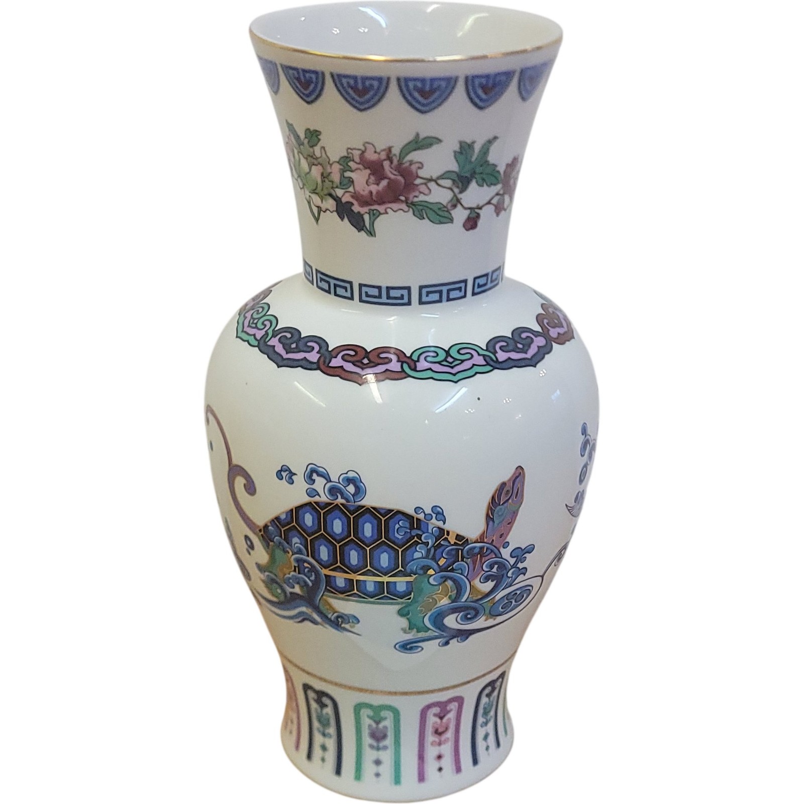 Journey Of The Heavenly Tortoise Porcelain Vase Franklin Mint