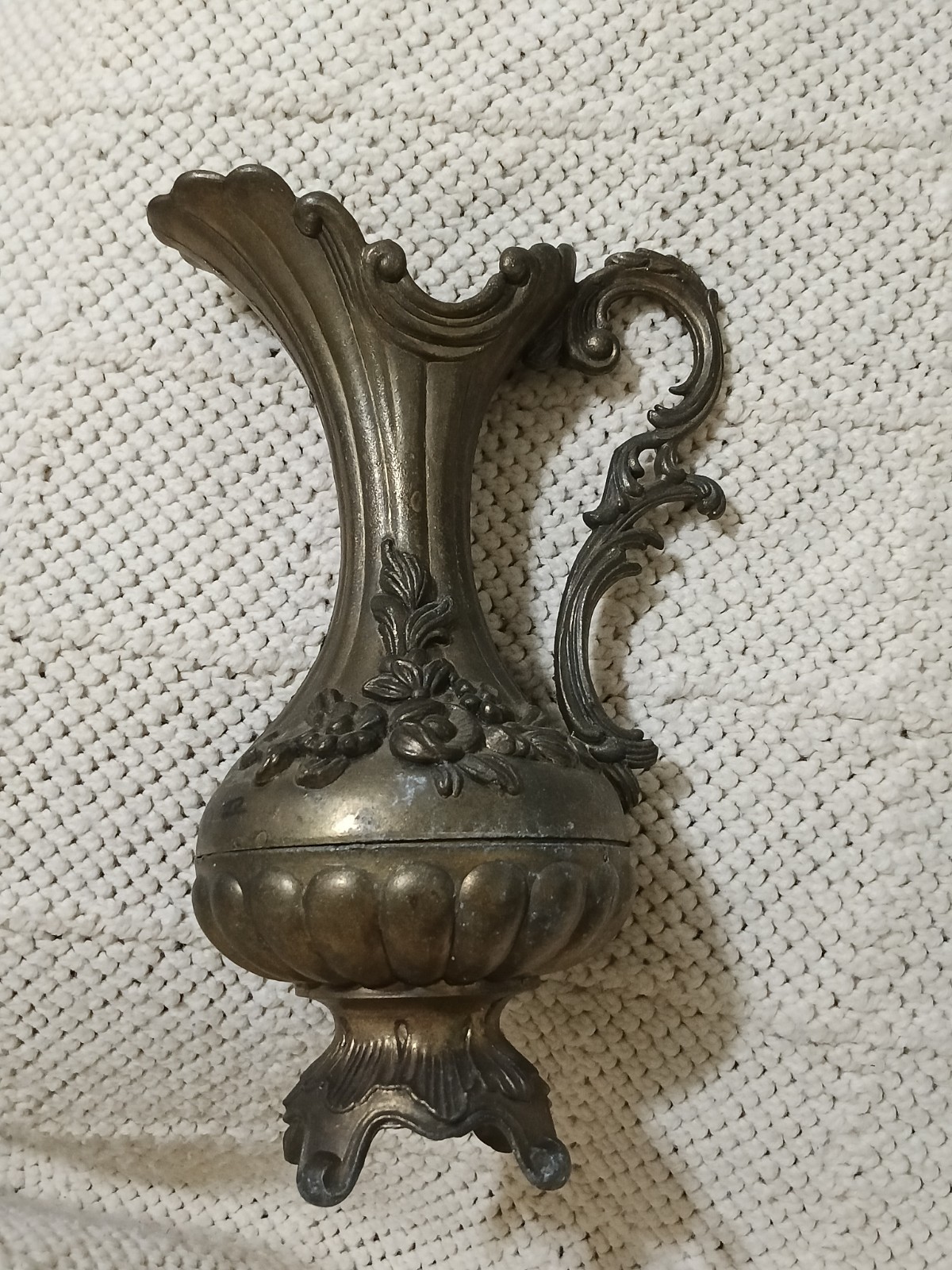 Vintage 11.5″ Italian Silver-Plated Peltrato Footed Pitcher Vase Ewer 95-100