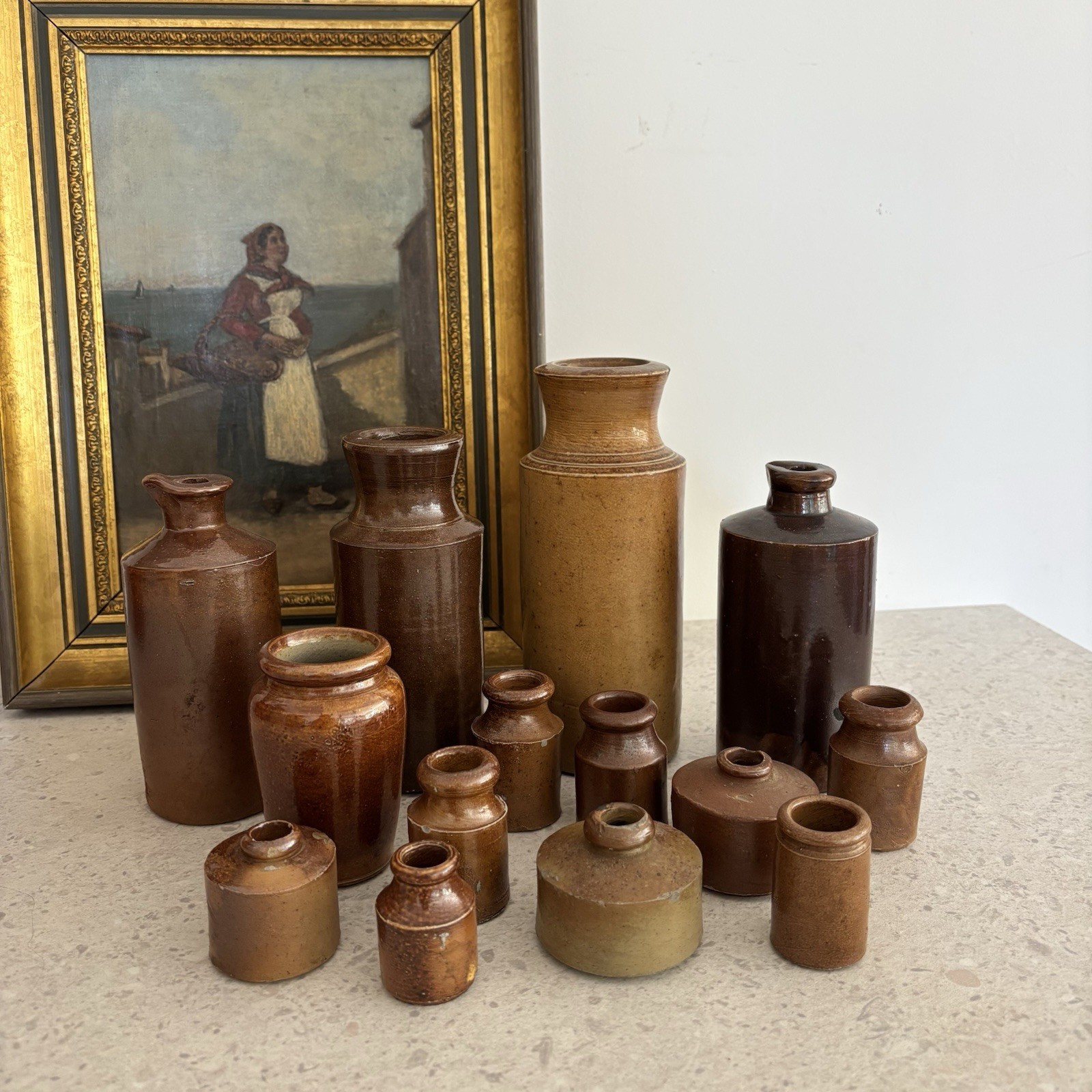 Lot 14 Antique Victorian Brown Stoneware Ink Bottles Doulton Lambeth Lovatt