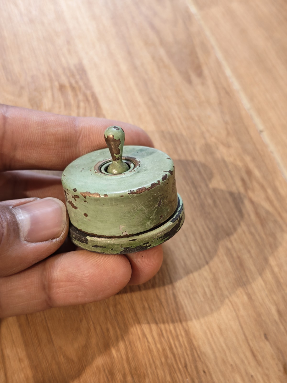 Antique Brass Switch Old Dolly Toggle Vintage Art Deco