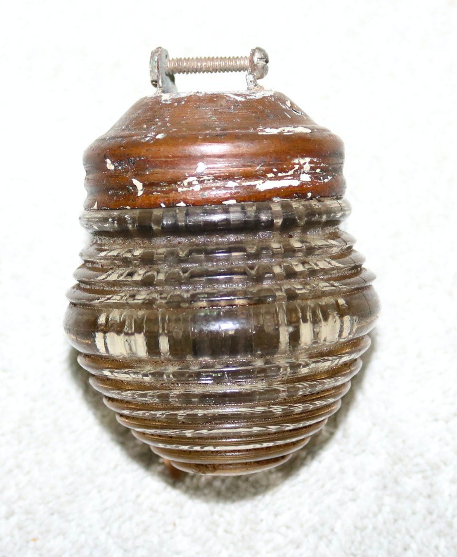 RARE 1930-40’S RIBBED HOLOPHANE GLASS STERN LIGHT NAUTICAL GLASS
