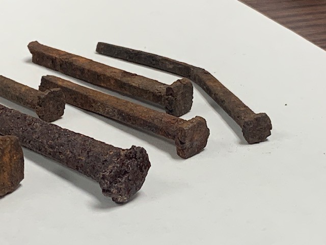 10 Vintage Blacksmith Cut Square Barn Farmhouse Antique Nails