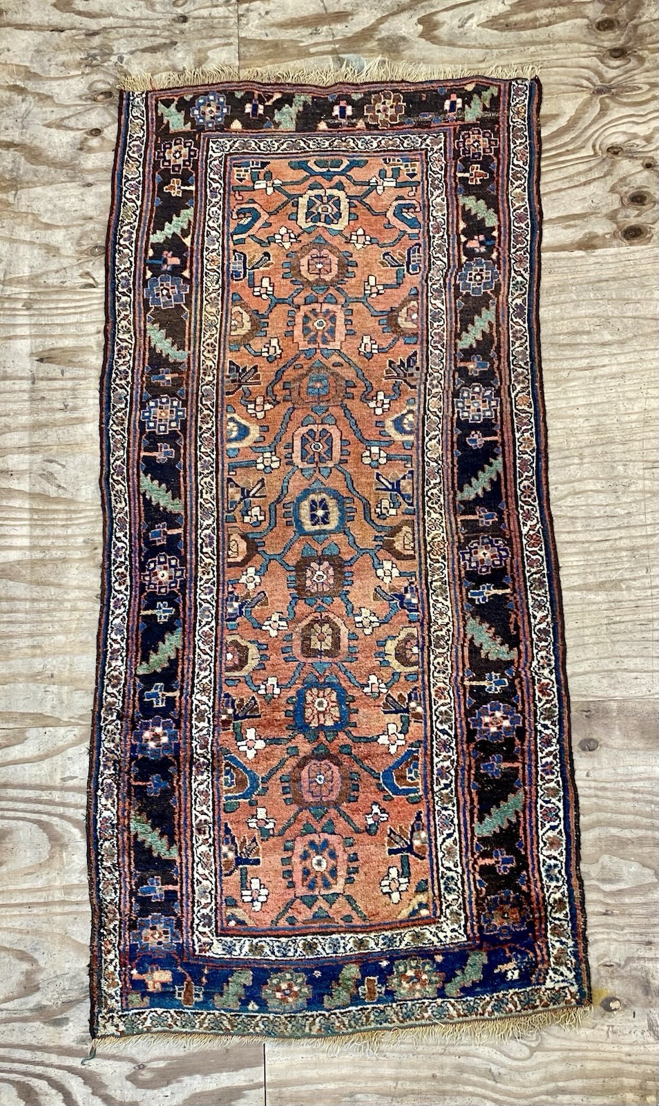 Antique Gar Rus Hand Knotted All Over Design Runner Rug