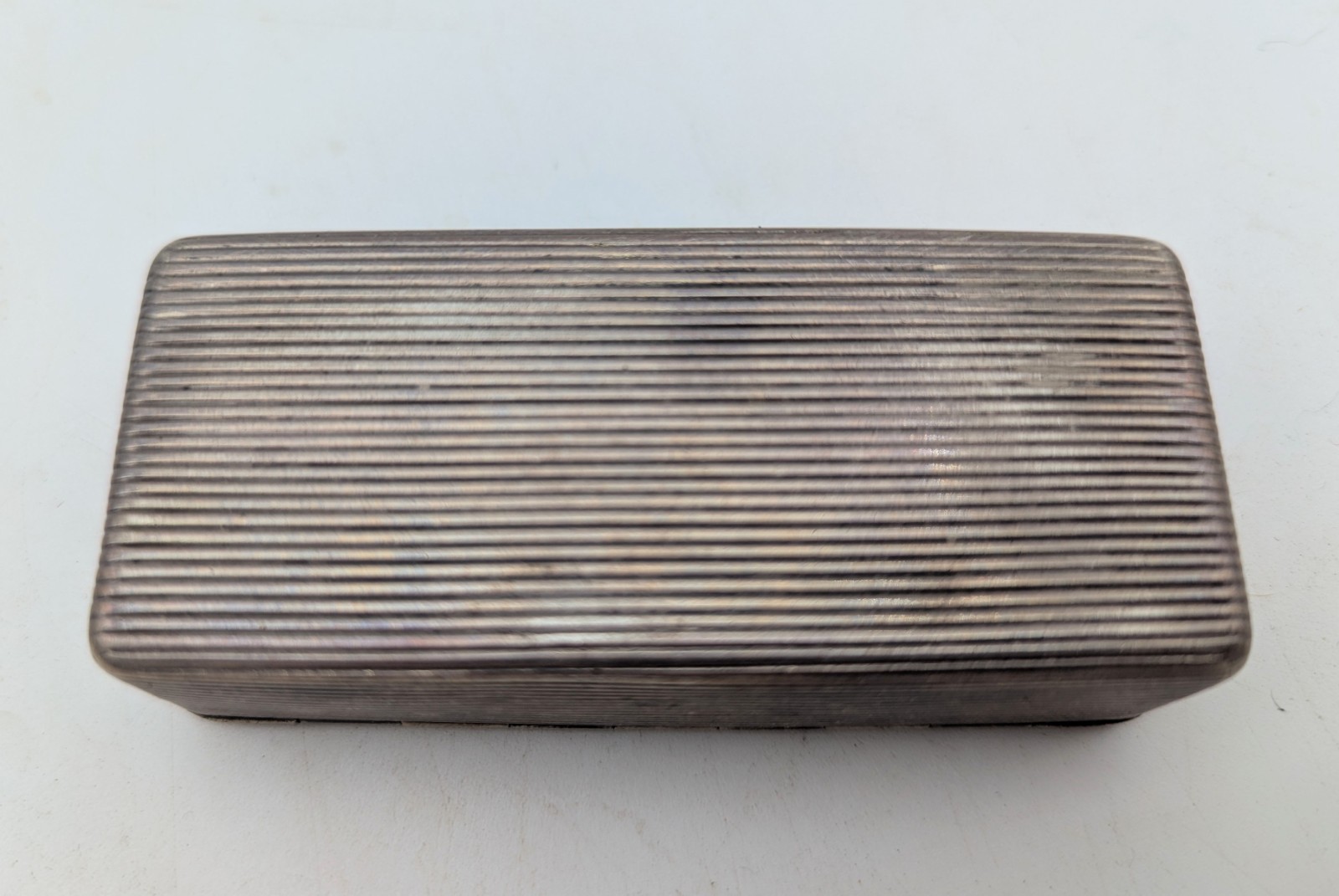 Antique 19thC Continental Silver Snuff Box Architectural Engraving Gilt Interior