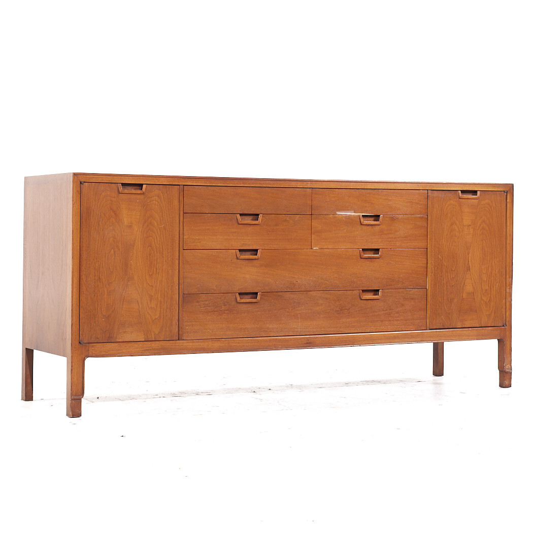 Mount Airy Janus Mid Century Walnut Lowboy Dresser
