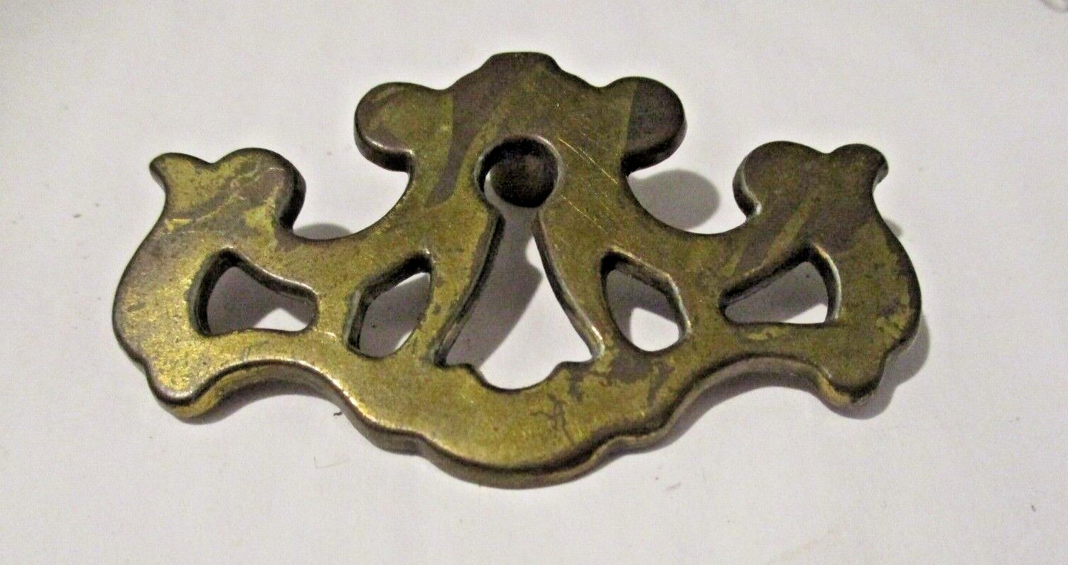 Keyhole Trim Cover 017050 Brass Plated Zinc 1-1/8″ Vintage MCM 2-3/16″ X 1-5/16″