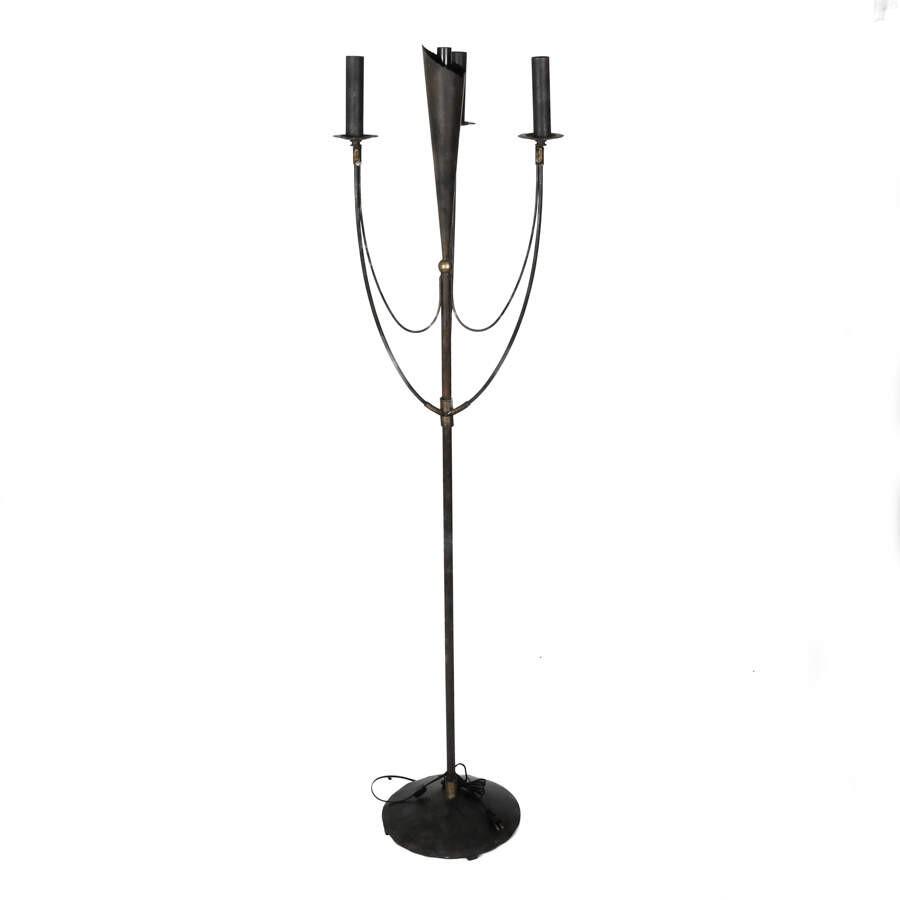 Arts and Crafts Wrought Iron Floor Lamp