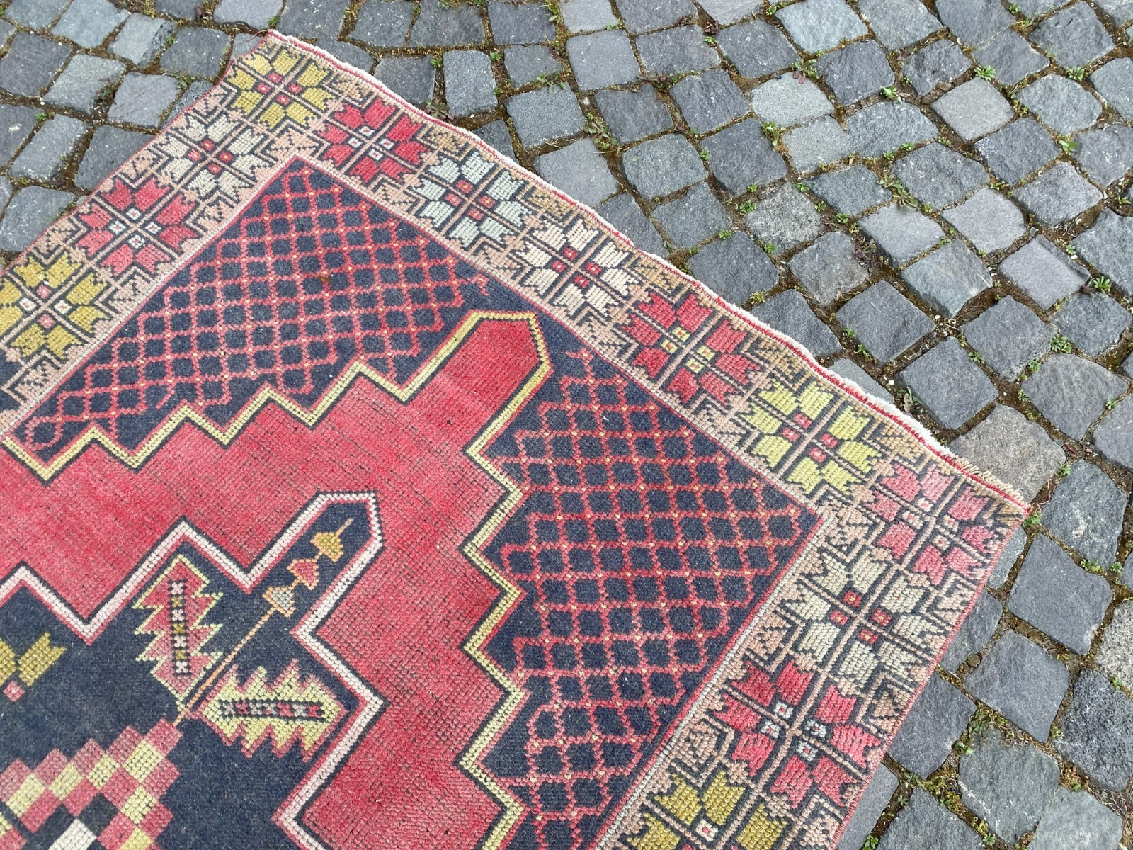 Handmade Wool Rug, Bohemian Area Rug, Turkish Vintage Rug, Home Rug 4,1 x 8,8 ft