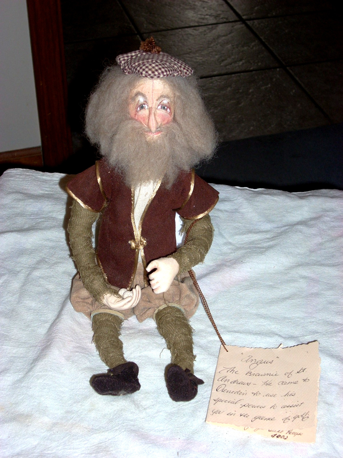 Primitive Folk Art Scottish Brownie Of St Andrews Angus Powers To Help In Golf