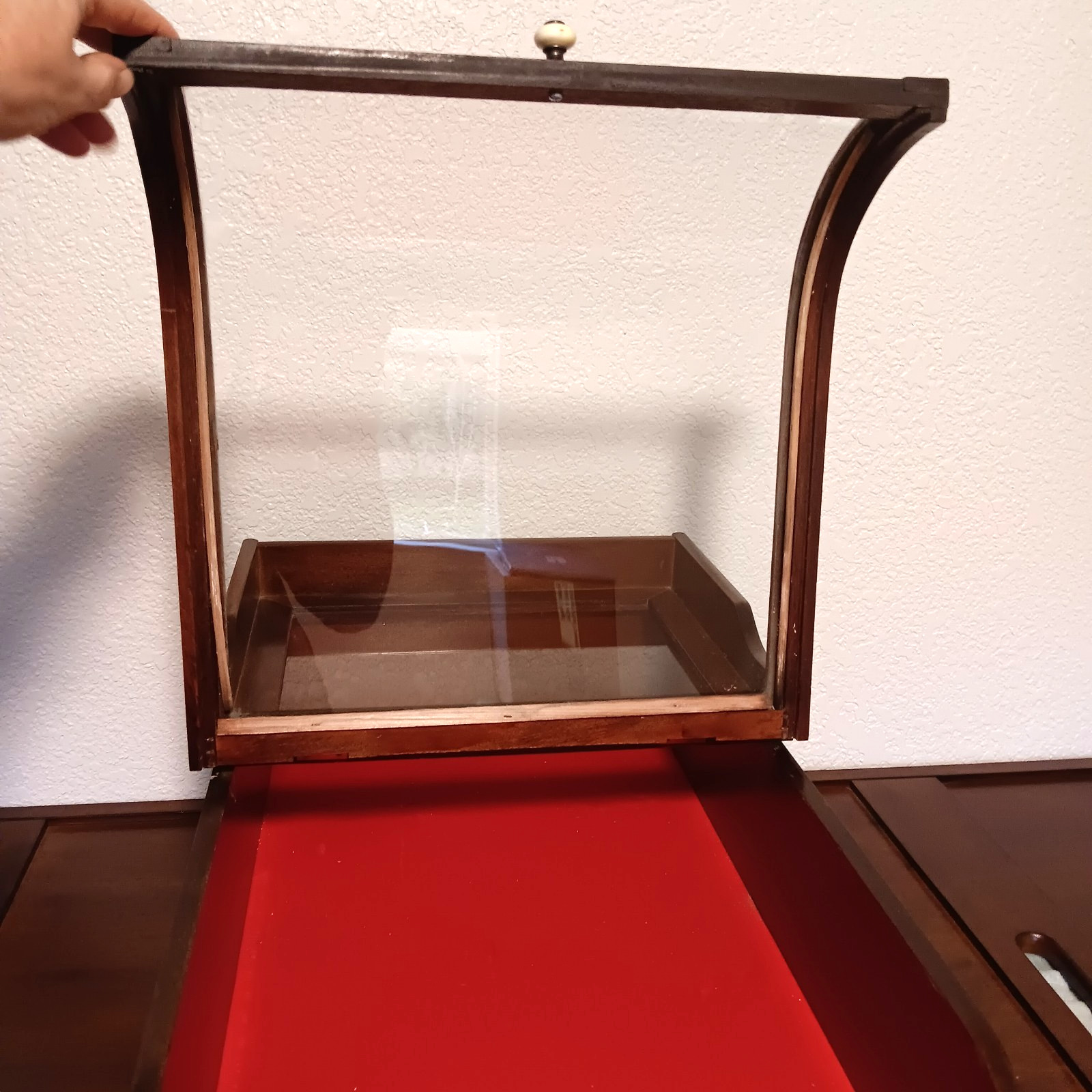 Rare Antique Victorian Wood & Curved Glass Showcase/General Store Display Case