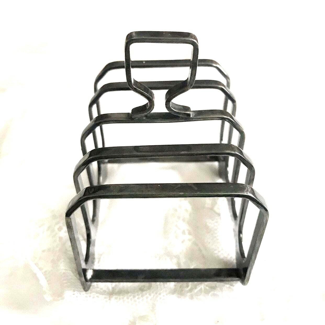 Vintage Silver Plated Metal Elkington England Napkin Phone Holder Toast Rack