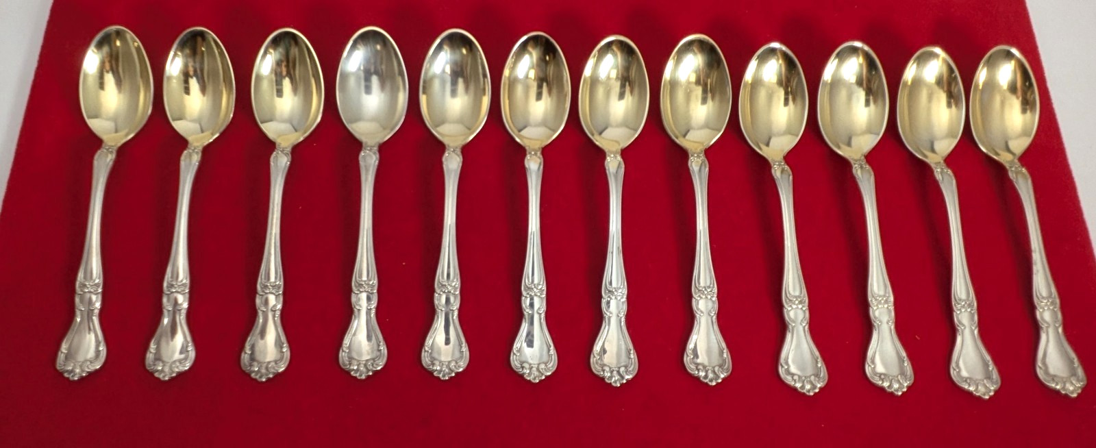 Buckingham by Gorham Sterling Silver Set of 12 Demitasse Spoons, 4-1/4” Long