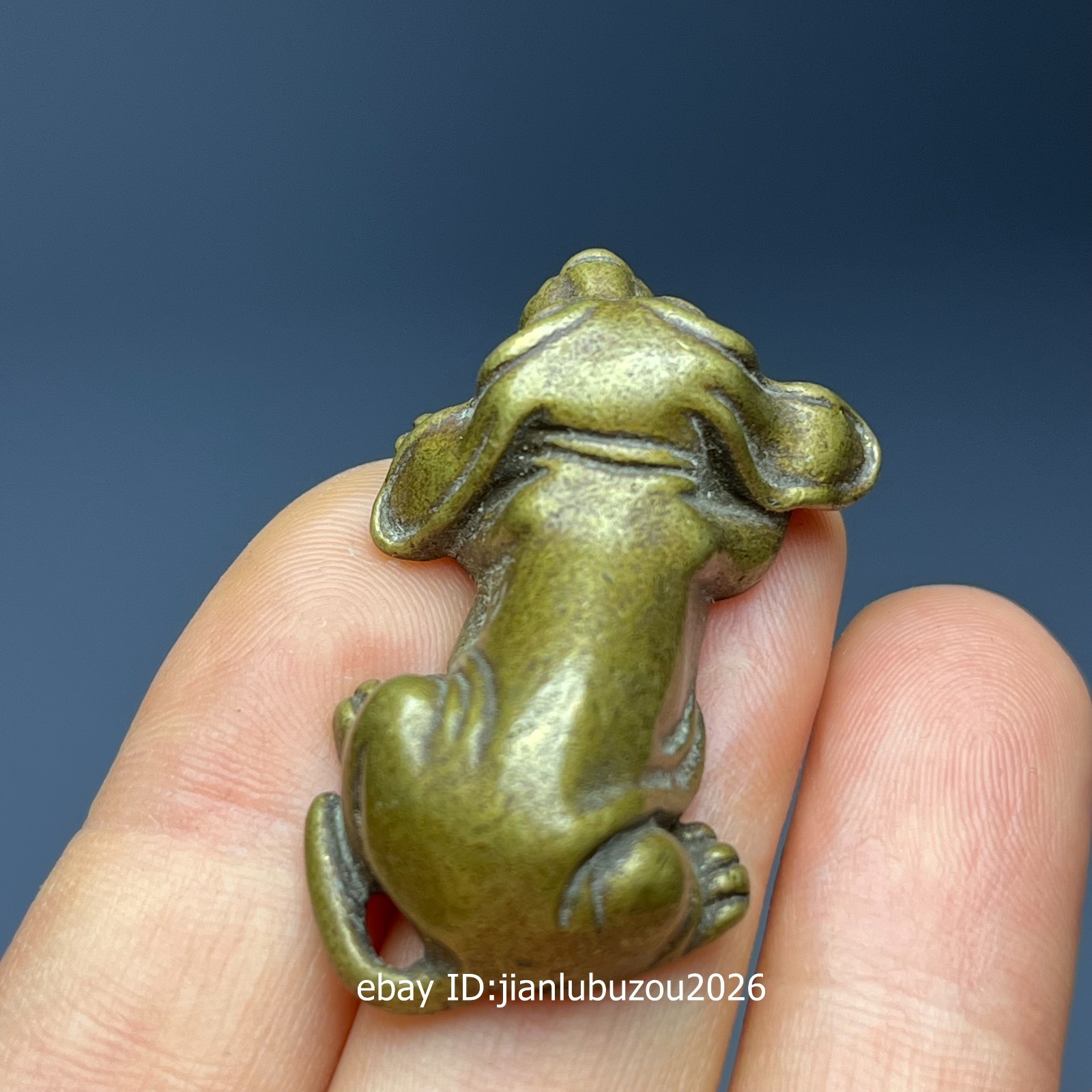 China Bronze Feng Shui Auspicious Lucky Pekinese Dog Pup Animal Statue A