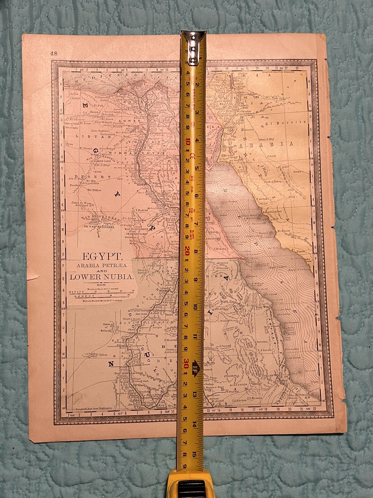 1888 Antique Original Map Of Egypt, Arabia & Lower Nubia – Alden’s Atlas 11×14