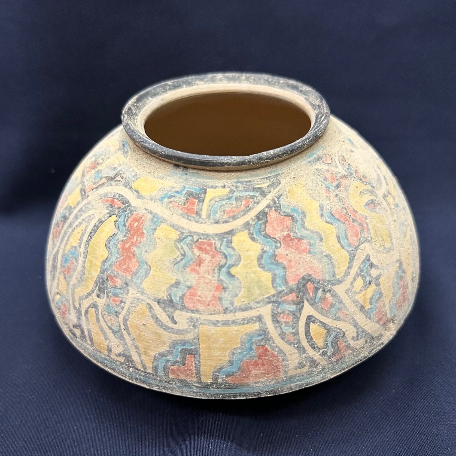 Lovely Ancient Indus Valley Civilization Large Terra Cotta Hand Painted Bowl