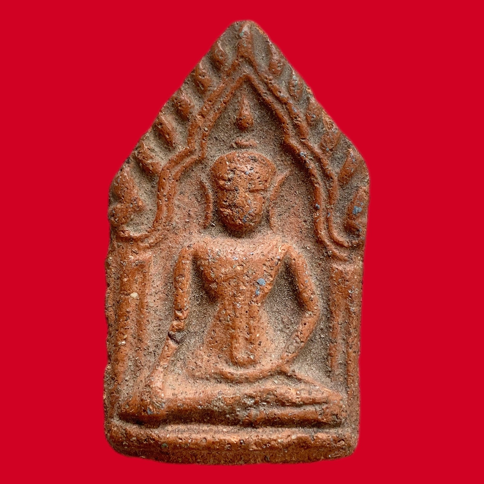 Thai Buddha Amulet Phra Khun Paen Authentic Old Clay Talisman Rare Genuine A+