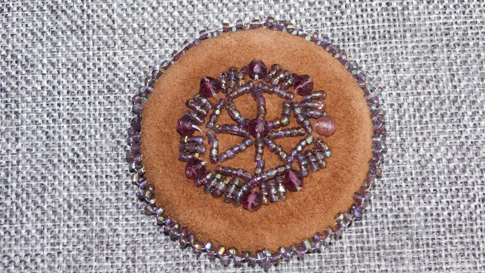Antique Vtg Button Native American Motif Signed Aprx: 2-1/8″ #228-Y