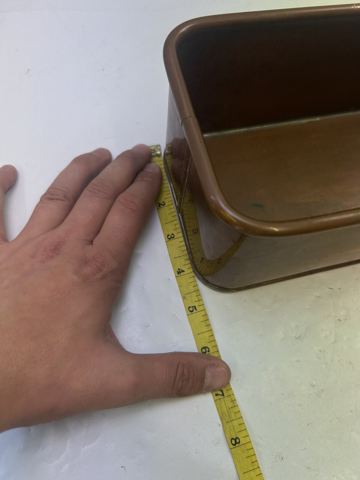 Antique Copper Planter Indoor Window Sill Trough House Plant Pot English Small