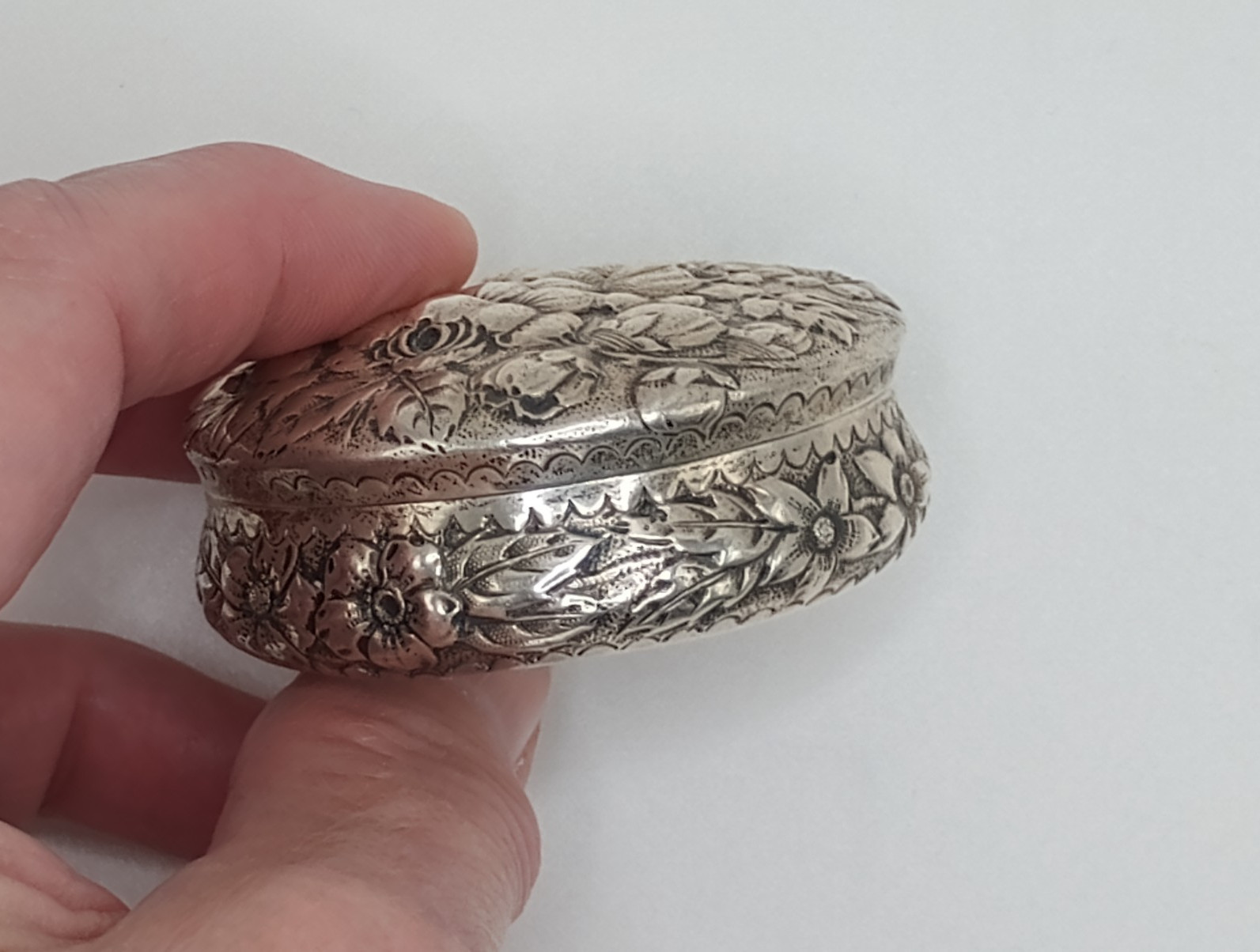 Antique Sterling Silver 925 Gorham Trinket Pill Snuff 1888 Box Silver Hallmarks