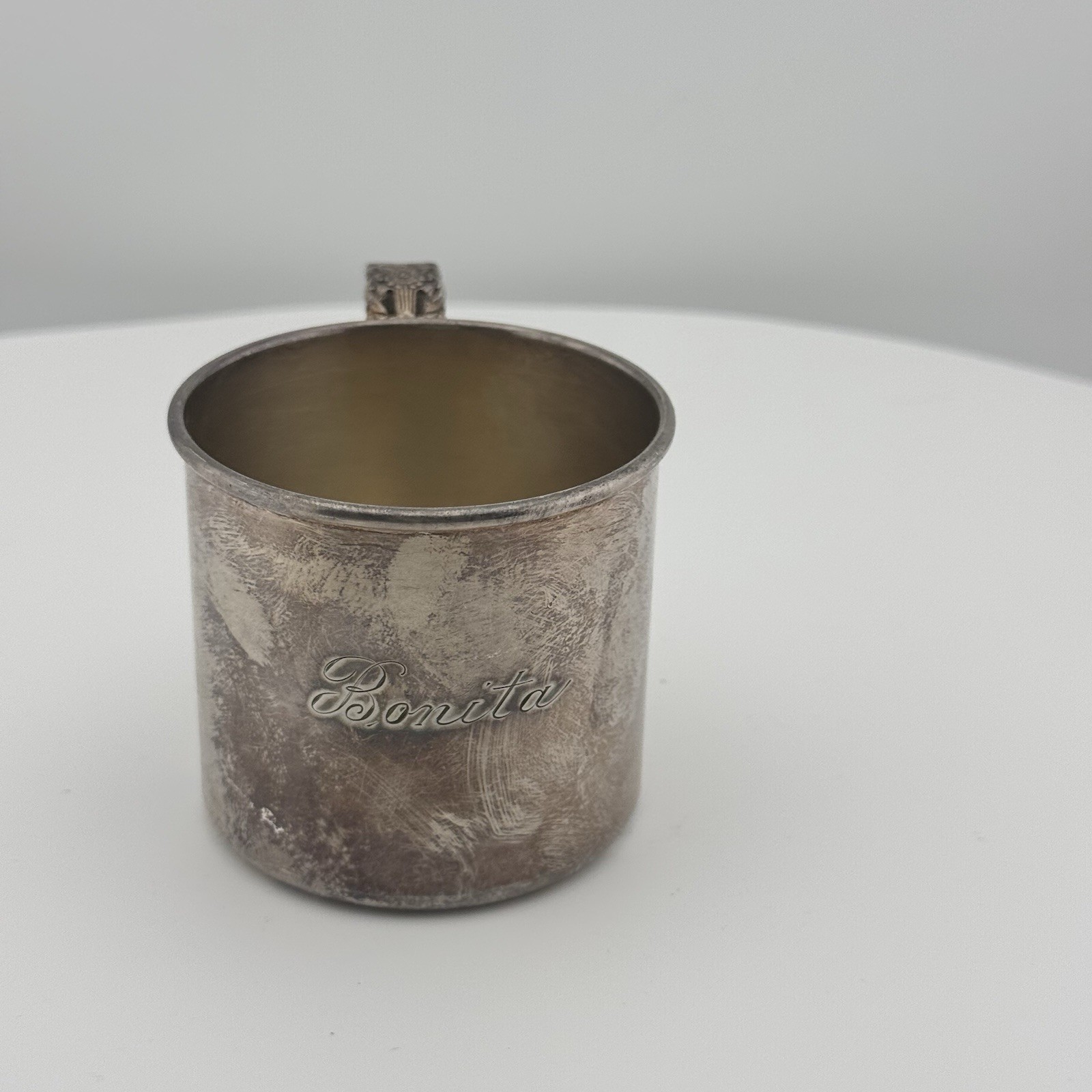 Oneida Community Plate Coronation Silverplate Baby Cup Vintage Bonita Mono