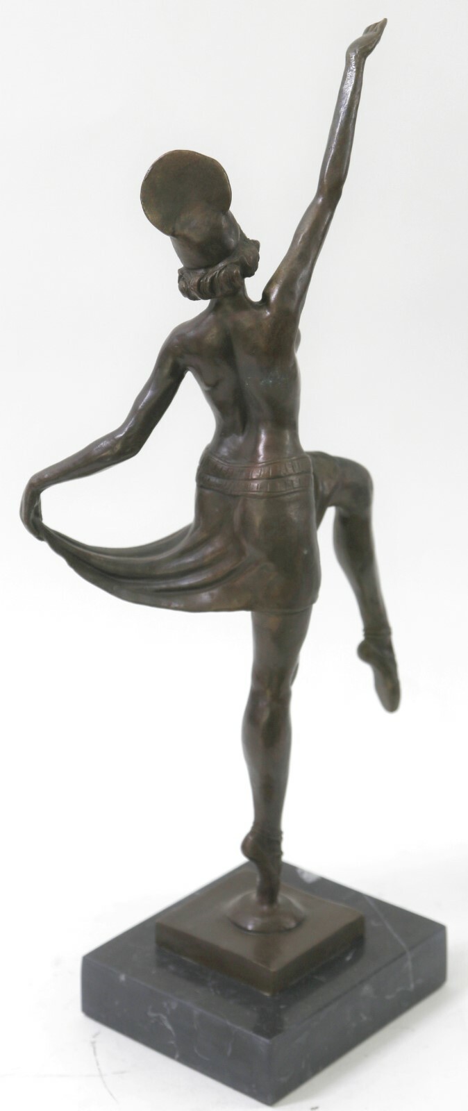 Art Deco Bronze Nude Dancer Sculpture Signed By Belleste Listed Italian Artist