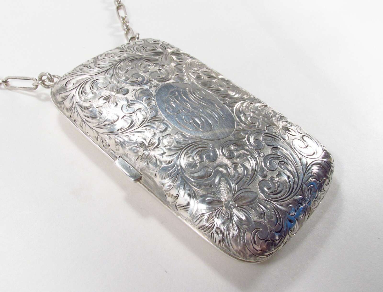 Vintage Watrous USA Sterling Silver Wristlet Dance Card Case Coin Purse Wallet