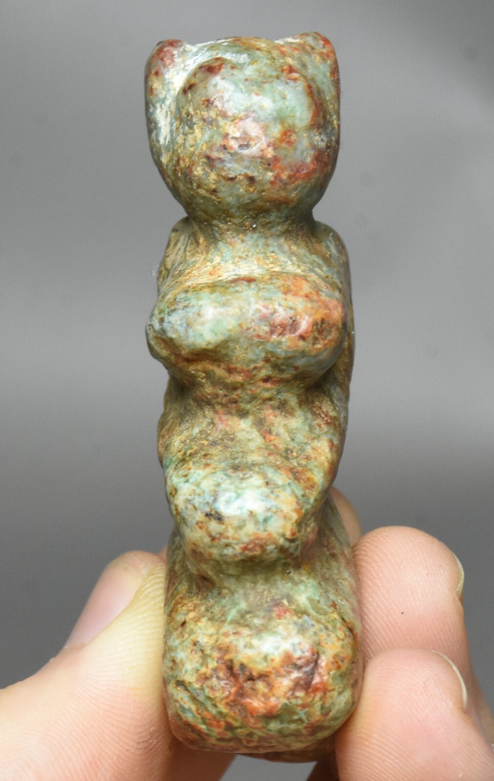 6CM China Hongshan Cultue Old Jade Carve Beast Face People Man ADULT only