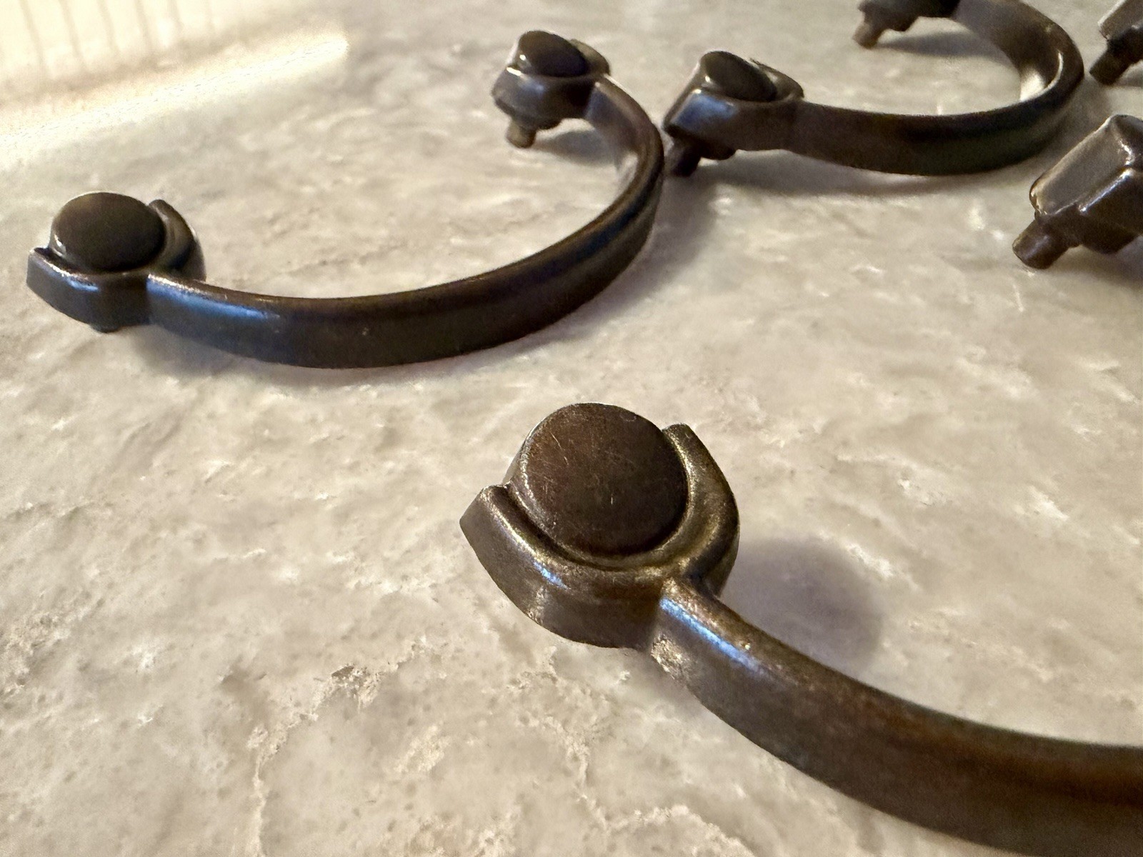 Set of 4 Vintage KBC 6916 Keeler Brass 3.5” Bail Drawer Pull Handles Bronze