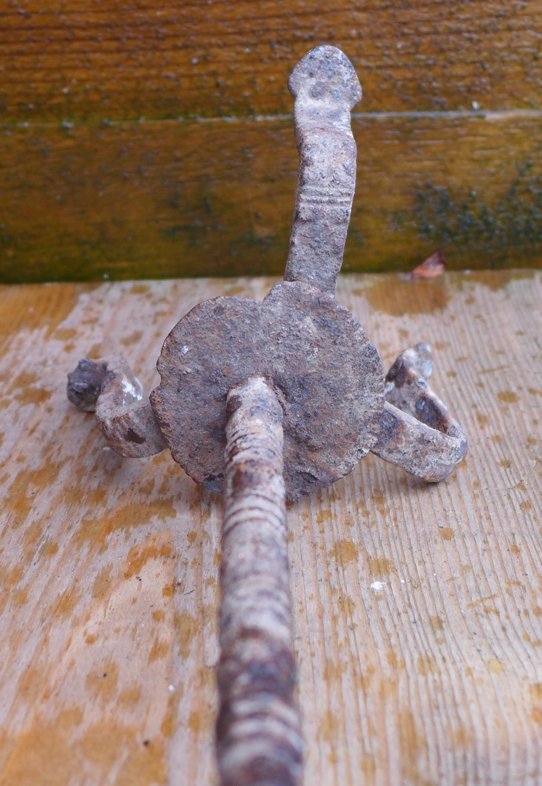 Nice and rare IRON standard for a oillamp, Roman Byzantine 4th-8 century AD.
