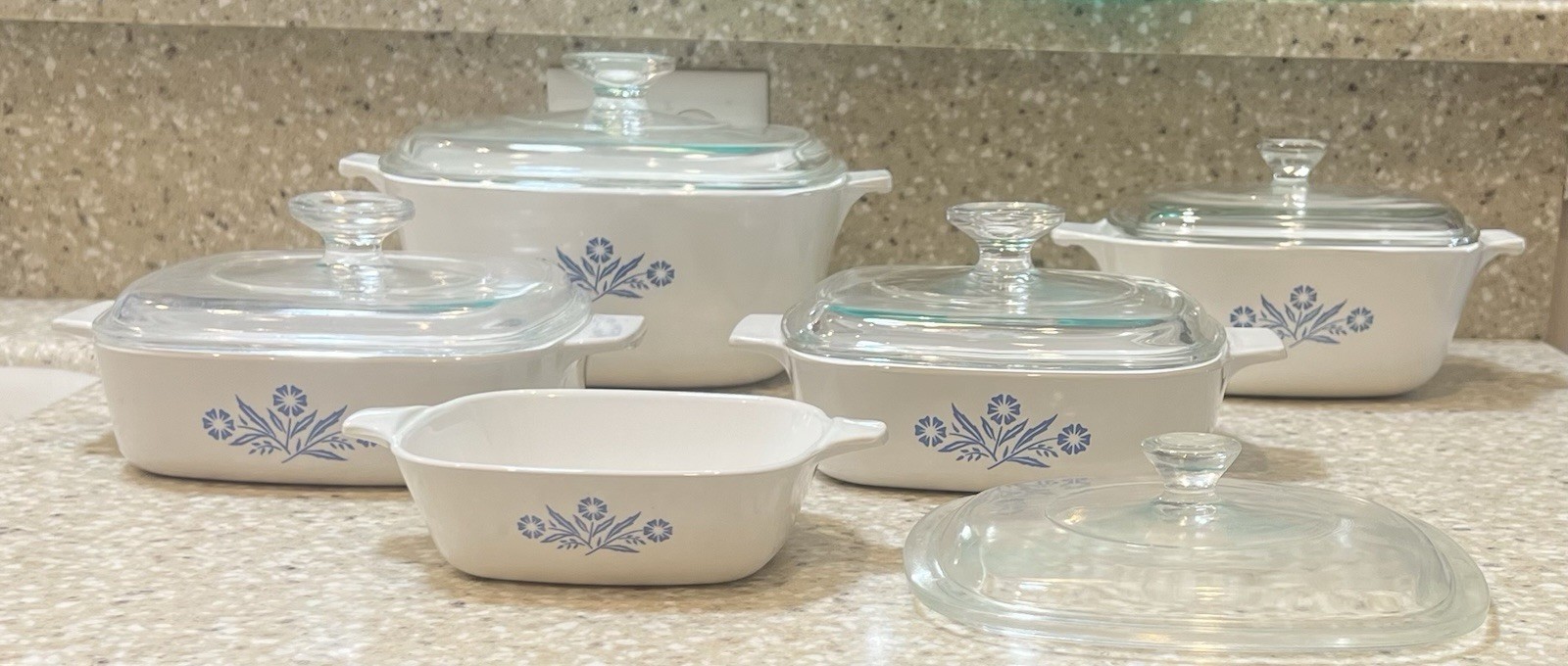 Vintage Corning Ware Cornflower Blue 6 Piece Set
