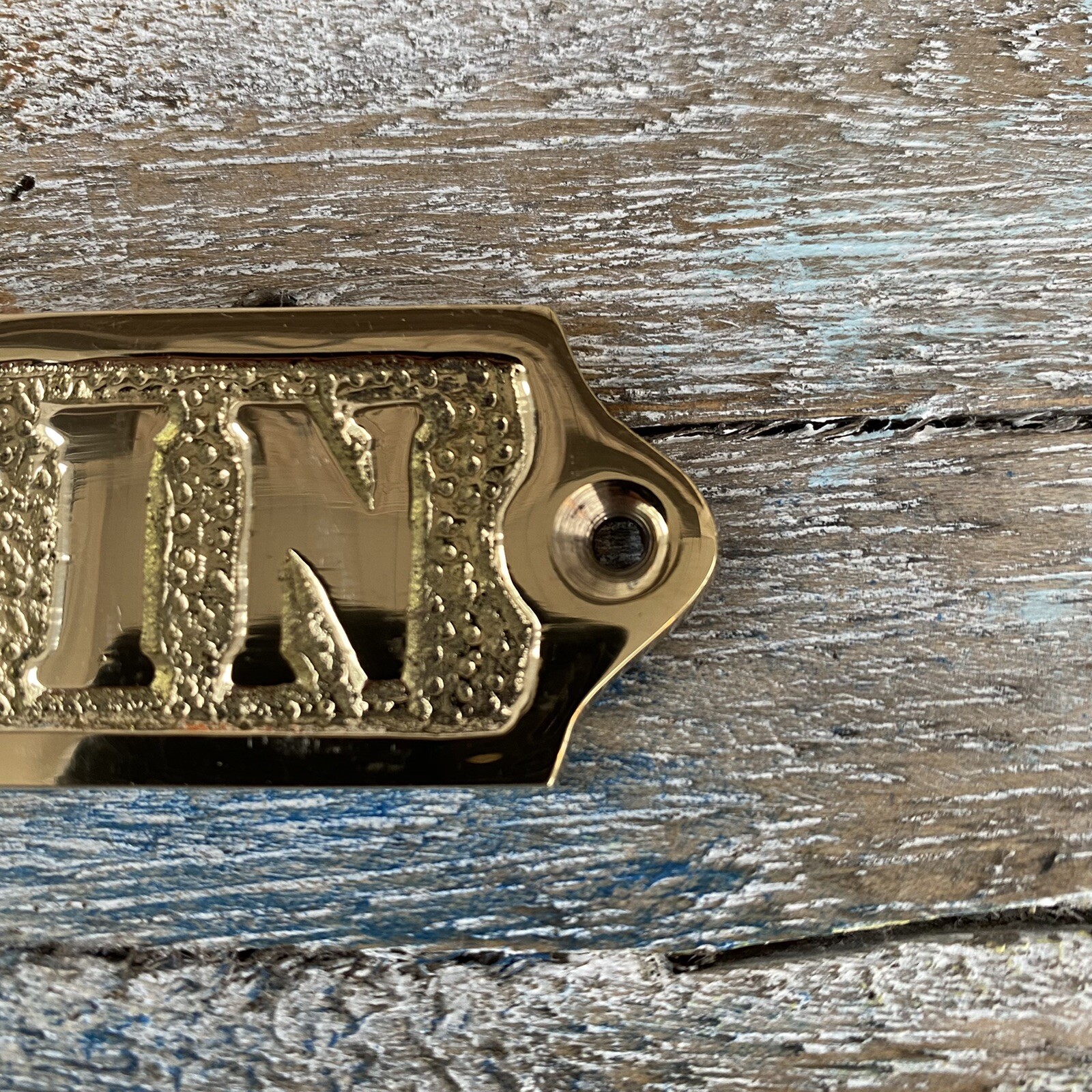 Solid Brass “Captain” Door Sign – Captain’s Quarters – Nautical Wall Decor