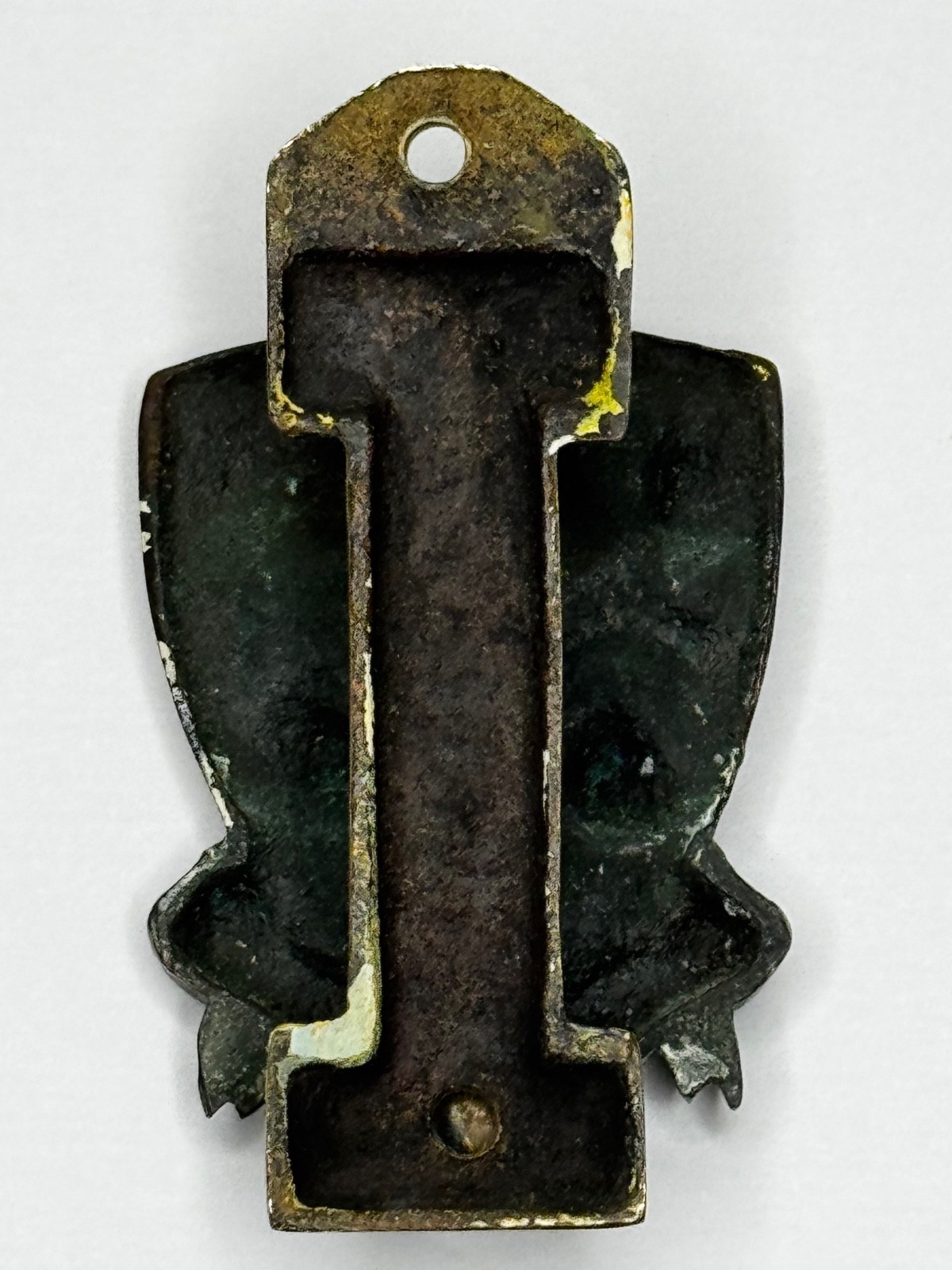 🛎️ Cheddar Bronze Door Knocker Heraldic Coat of Arms Shield Fleur De Lys C1925