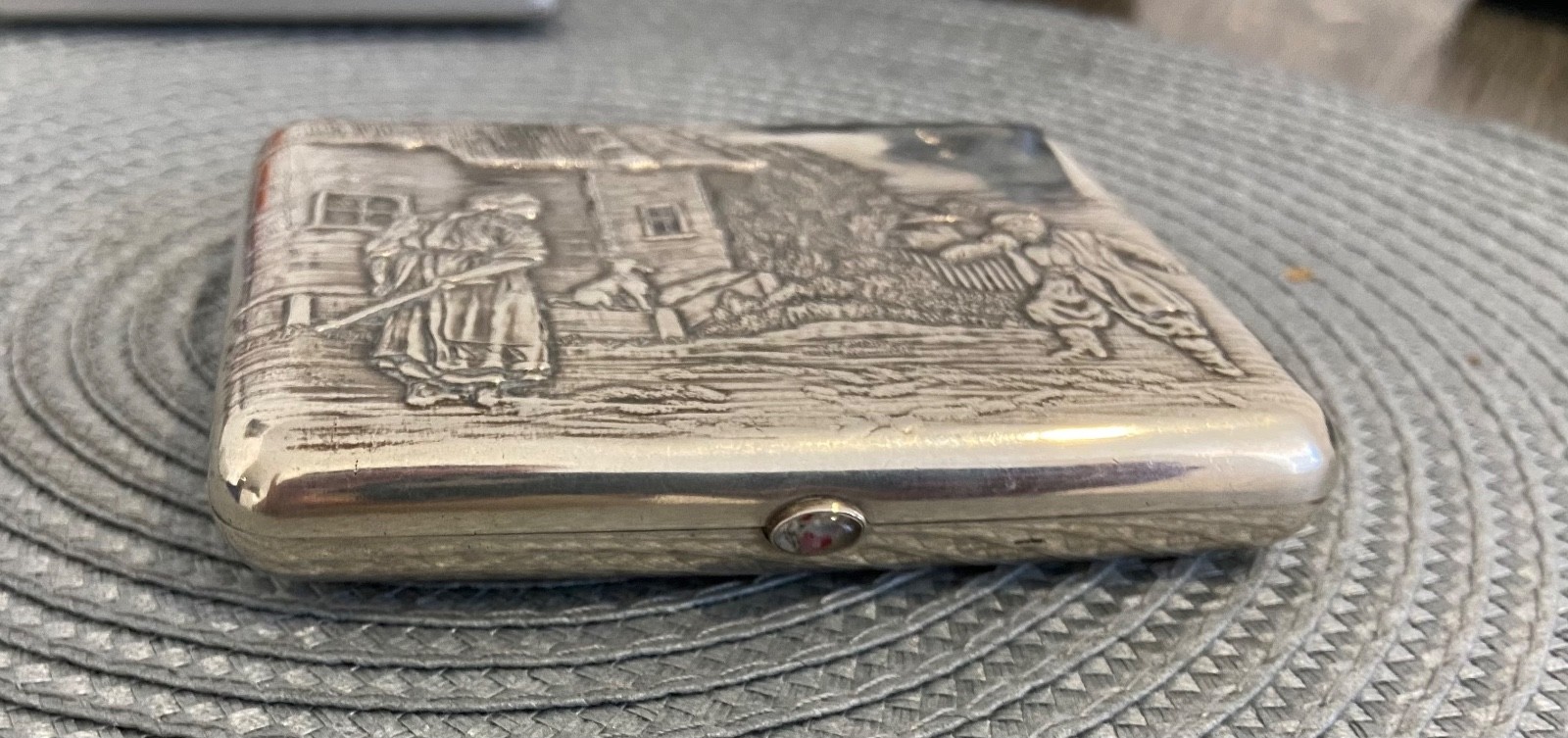 1889 Antique Russian Silver Cigarette Case .