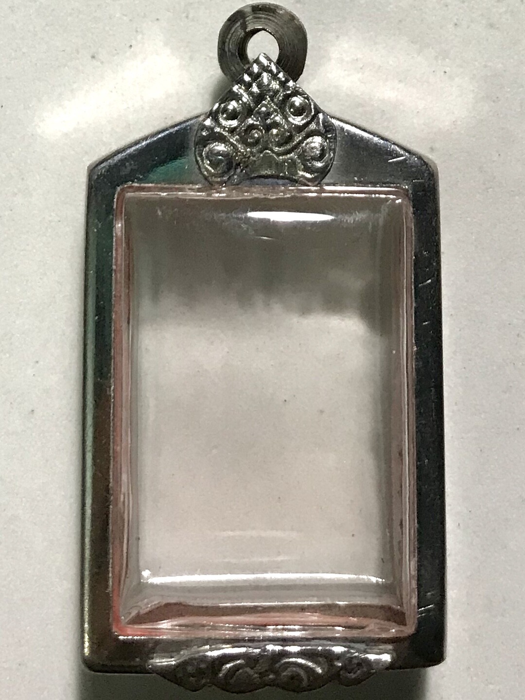 STAINLESS STEEL CASE/CASING AMULET PHRA LP THAI BUDDHA PENDANT N146 h3.7 w2.4 cm