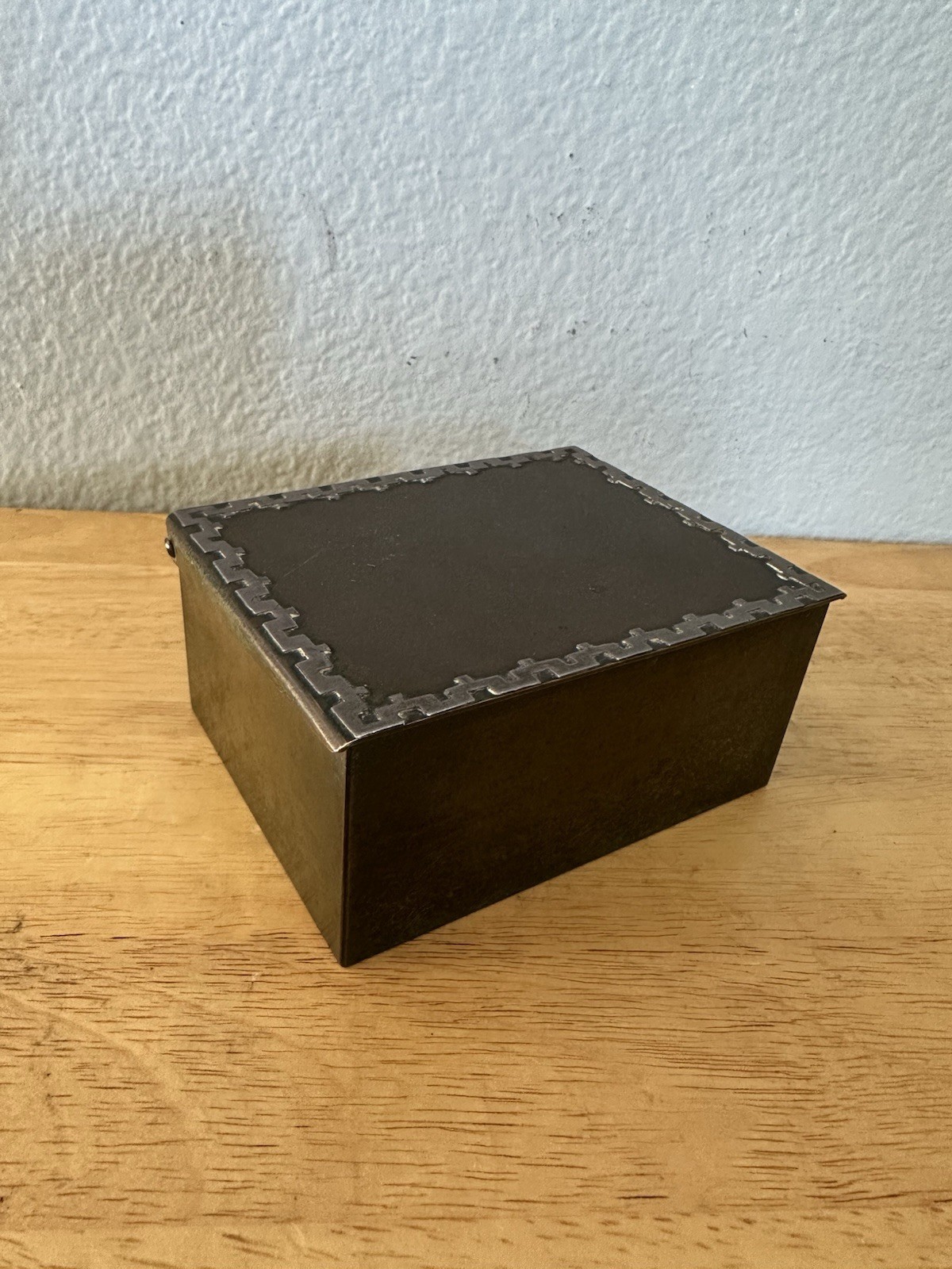 ANTIQUE HEINTZ ART METAL STERLING BRONZE BROWN PATINA TRINKET BOX