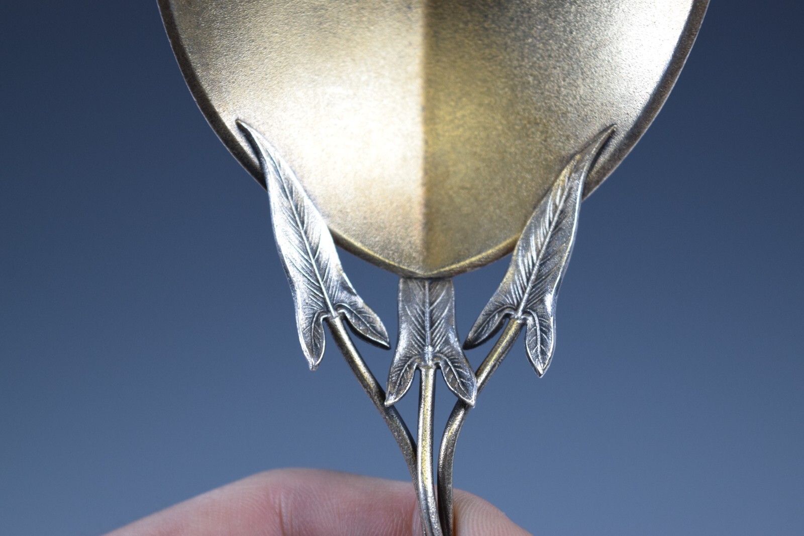Stunning Antique Gorham Aesthetic Calla Lilly Pudding Spoon 10 1/2″ c. 1865