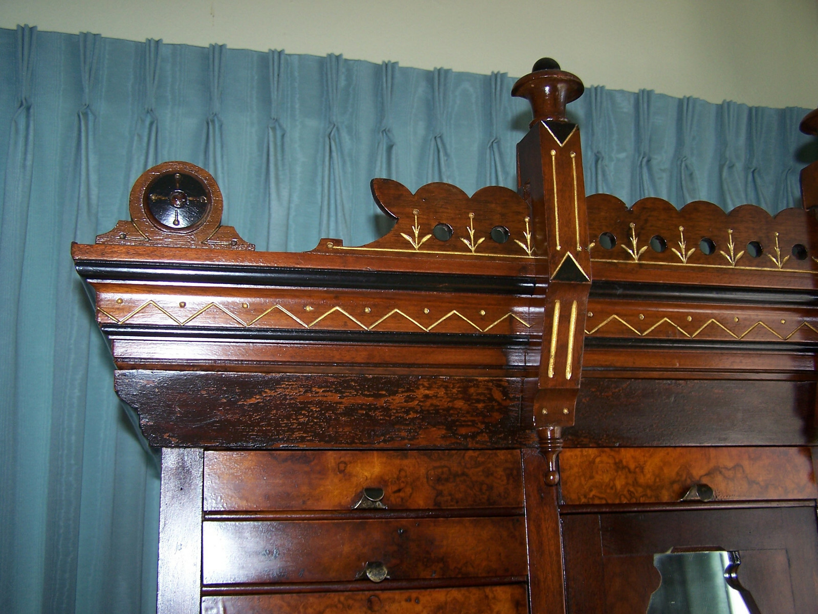 ANTIQUE WALNUT SPOOL CABINET