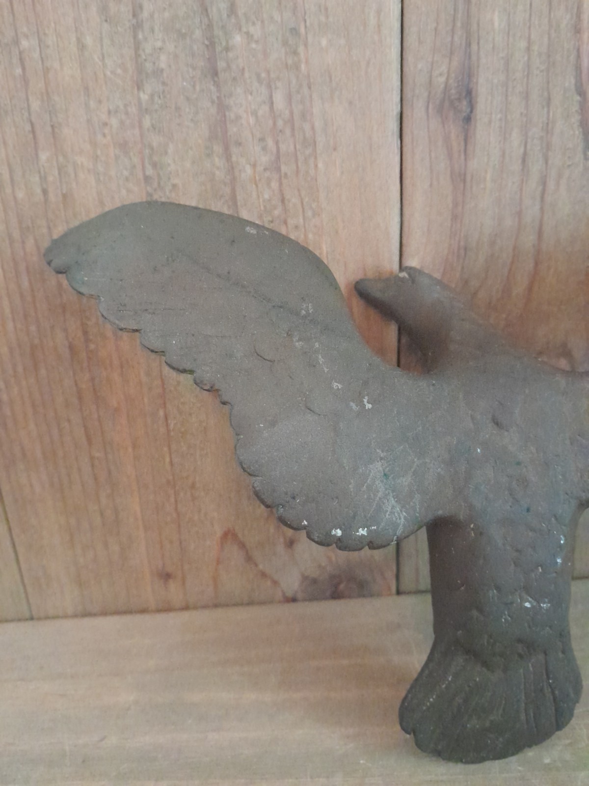 Vintage Cast Brass American Eagle Flag Pole Topper Finial Spread Wings Americana