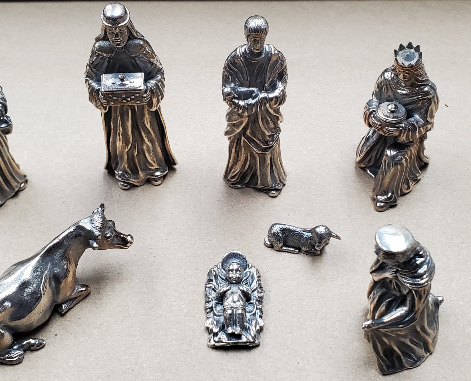 The Silversmith Collection 10pc. Christmas Nativity Set .925 Silver Figurines